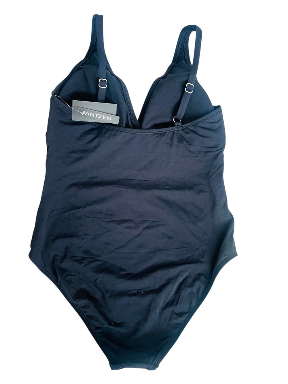 Jantzen Black One-Piece Swimsuit with Sheer Waist Panels (Size 12) - Picture 3 of 5